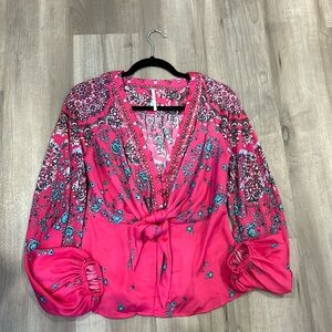 Free people pink blouse sz S
